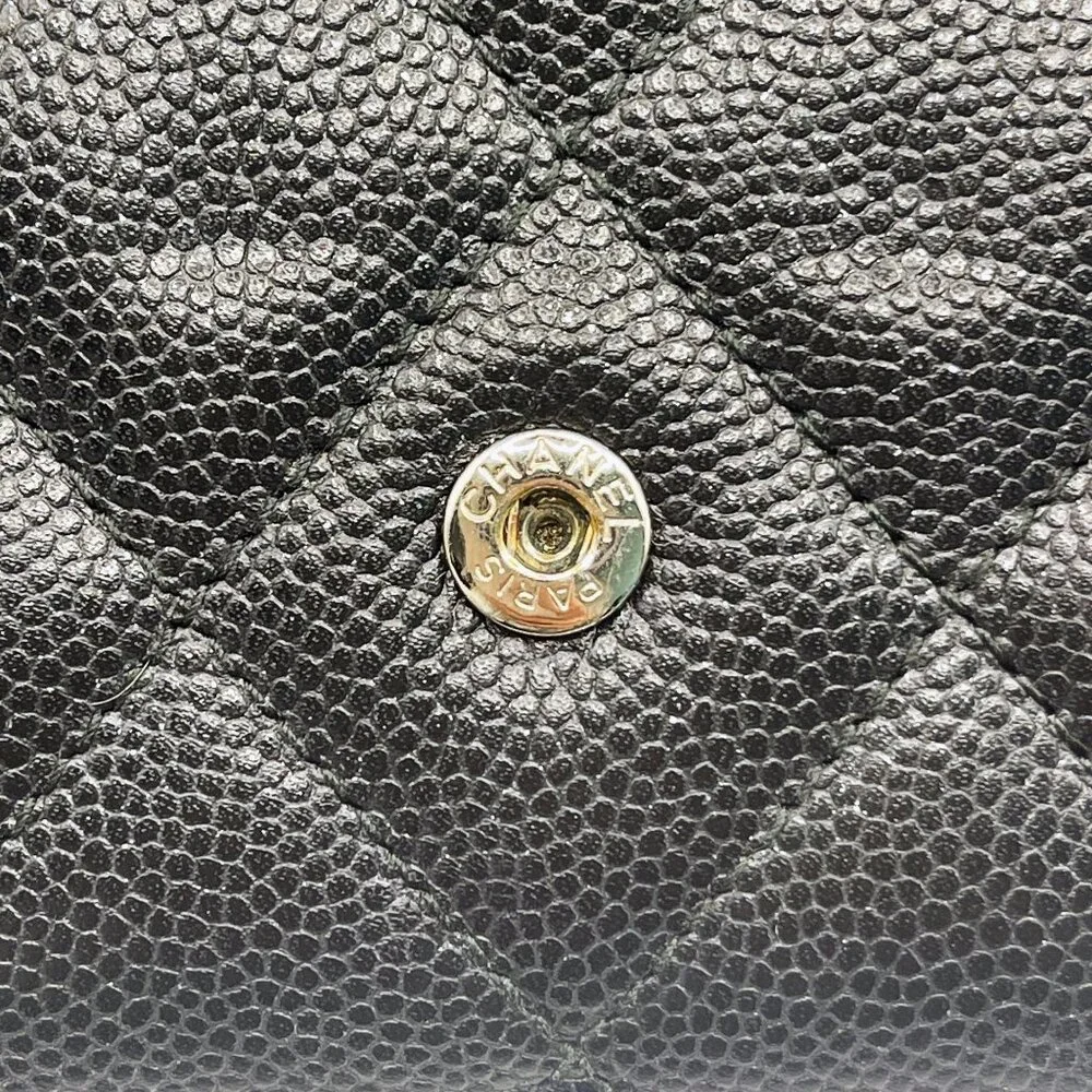 Authentic CHANEL CC Classic Caviar Flap Wallet Chain Shoulder Crossbody Black - Picture 12 of 16